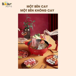 Nồi Lẩu Điện 2 Ngăn, Lẩu Uyên Ương Bear Chính Hãng Phiên Bản Quốc Tế BH 12 Tháng