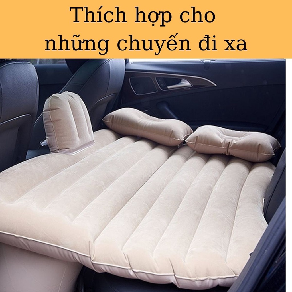 Đệm hơi ô tô, Nệm xe hơi giường trên xe có gối chặn cho bé kèm bơm điện cắm xe