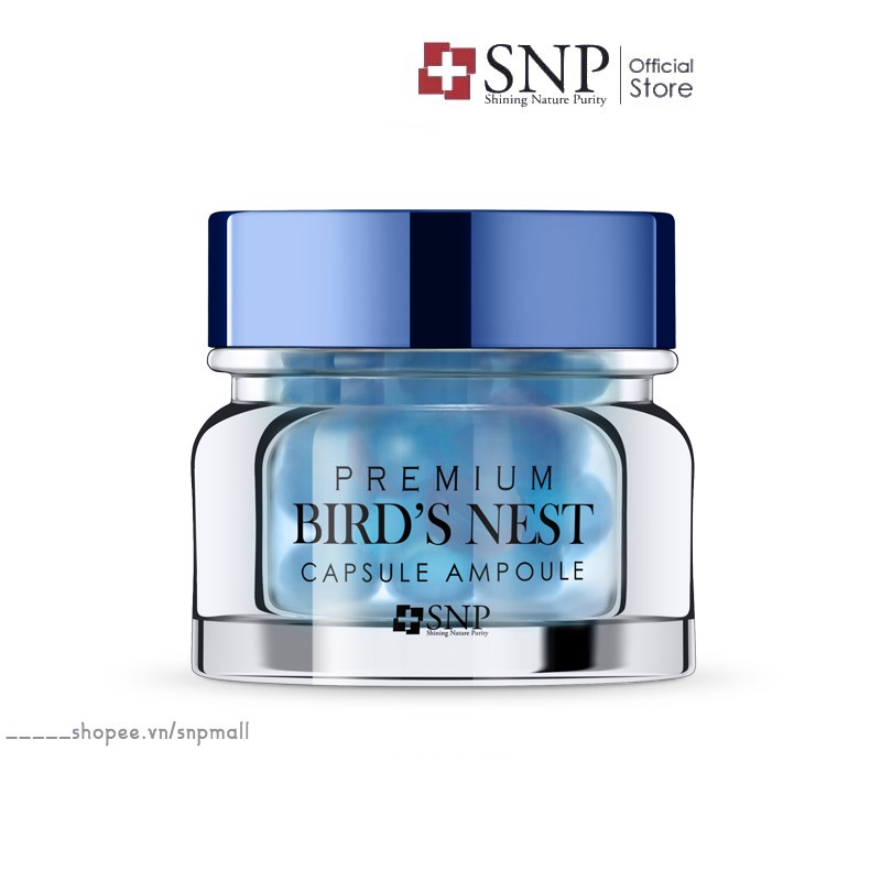 Tinh Chất Dưỡng Da SNP Premium Bird's Nest Capsule Ampoule Giữ Ẩm Làm Mềm Mịn Sáng Da - Lọ 30 Viên Tinh Chất Đậm Đặc