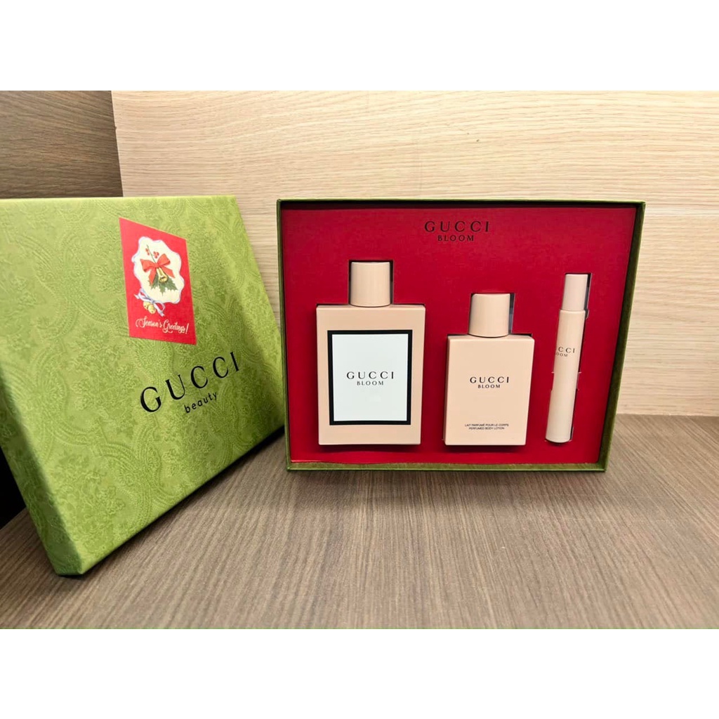 Set Nước Hoa nữ Gu Xì BLOOM GIFT SET (EDP 100ml + EDP 7.4ml + Body Lotion 100ml)