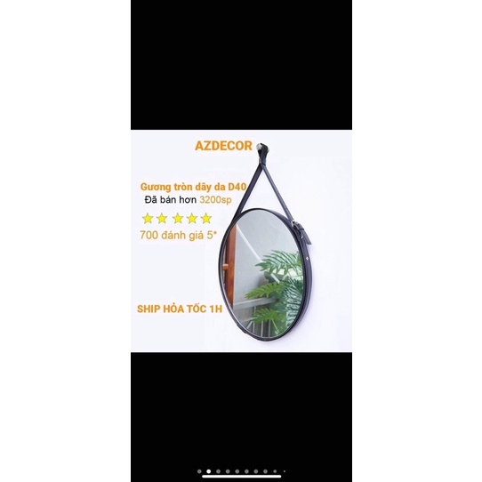 Gương Tròn Dây Da Sang trọng