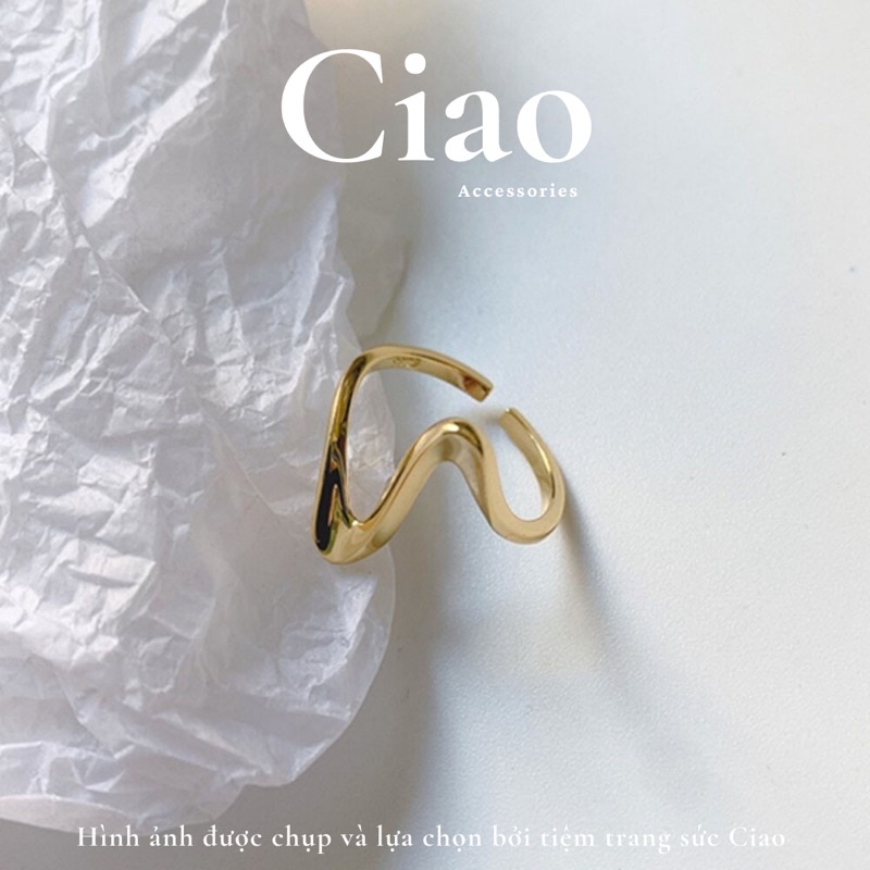 Nhẫn mạ bạc S925 thiết kế hoạ tiết mã 01 đơn giản Ciao accessories