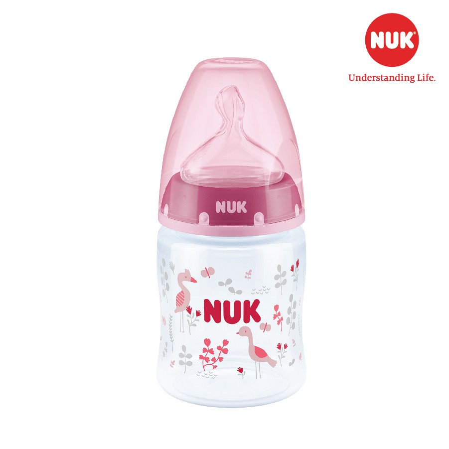 Bình sữa chống sặc NUK nhựa PP cao cấp chuẩn EU núm ti silicone chỉnh nha 150ml