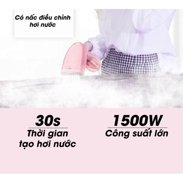 Bàn là hơi nước cầm tay gấp gọn Sokany 1500W - Bàn ủi hơi nước đứng thế hệ mới ủi mạnh, siêu phăng, giữ nước cho quần áo