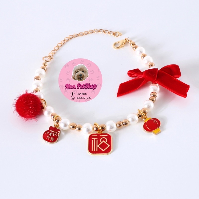Vòng cổ ngọc chai cho thú cưng
