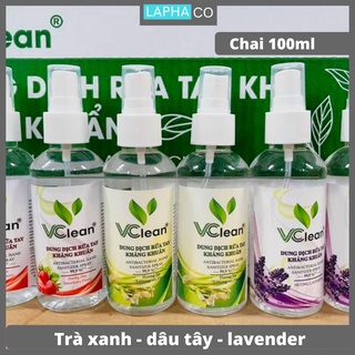 Xịt rửa tay khô Vclean sát khuẩn mềm mịn da 100ml Sát khuẩn tay, đồ vật