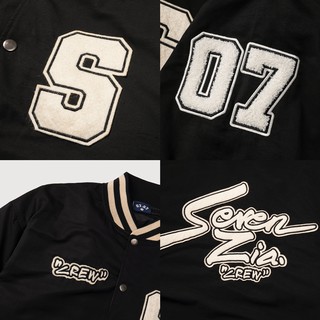Áo khoác bomber "CREW" - Đen