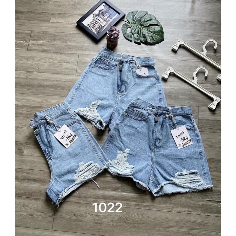 Quần short jean nữ rách size từ 40kg đến size đai 75kg mẫu rách quần short lưng cao hàng VNXK MS1022 - 2KJean ་