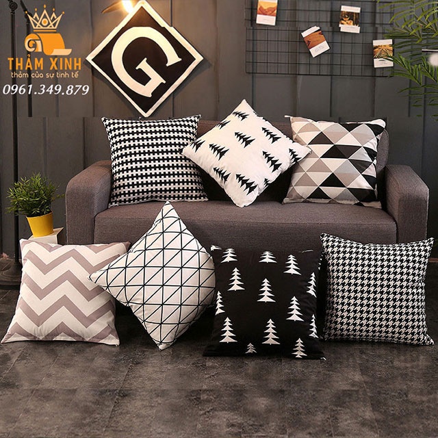 [GỐI 2 MẶT CAO CẤP]Gối tựa lưng, gối ôm sofa, gối trang trí theo phong cách Bắc Âu size 45 x 45cm