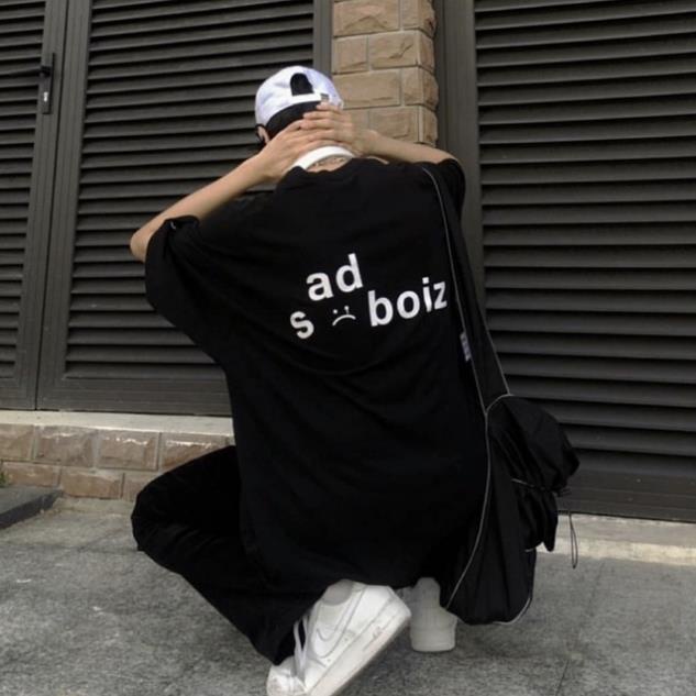 Áo thun sad boiz signature hình thêu mặt cười nam nữ full TAHAYA SHOP
