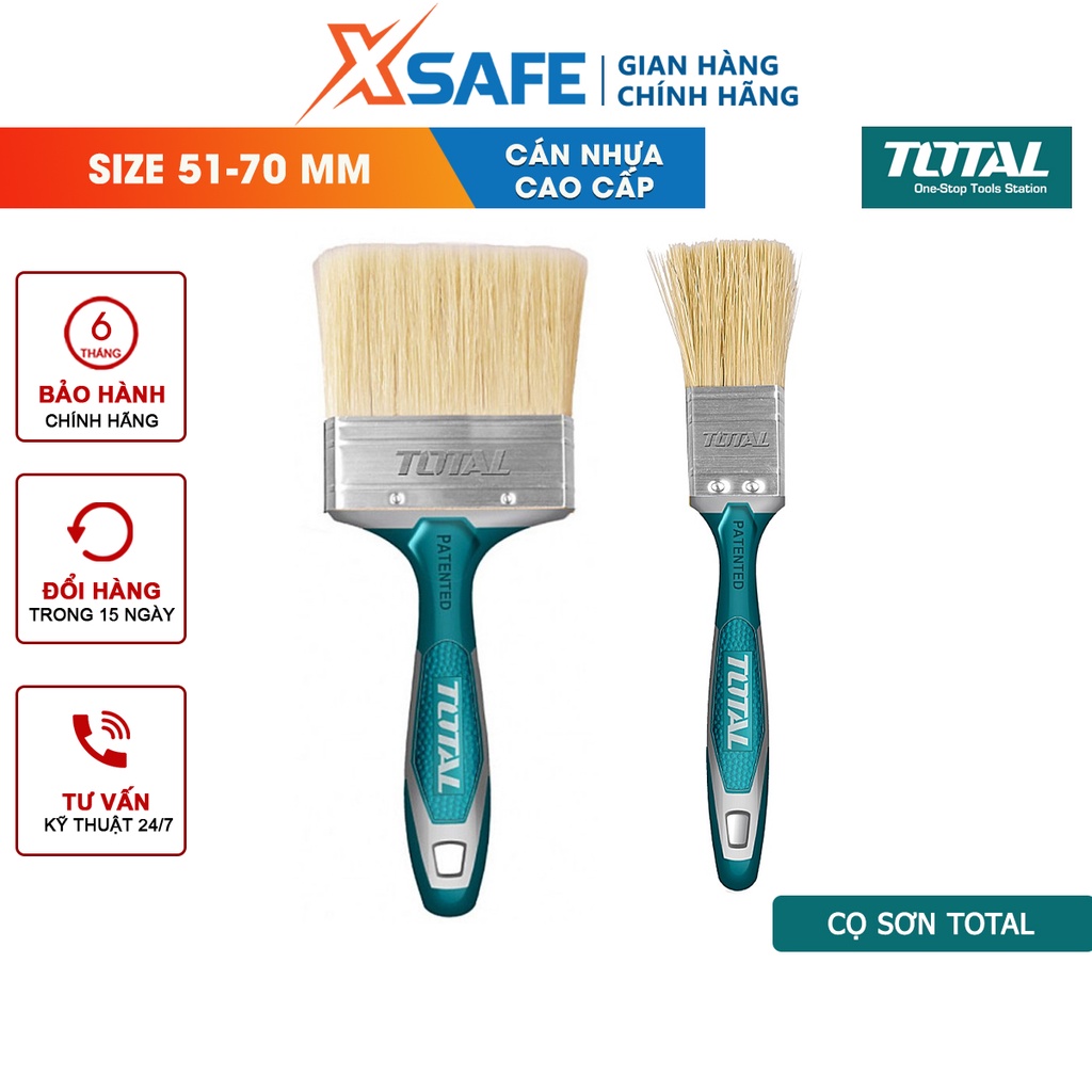 Cọ sơn TOTAL Chổi quét sơn chiều dài cọ 51-70mm, rộng 1-4 inch, độ dày cọ 16-22mm, tay cầm cao su chất lượng tốt - XSAFE