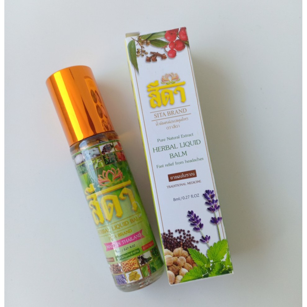 Dầu lăn thảo dược 22 vị Herbal Liquid Balm Sita Brand Thái Lan