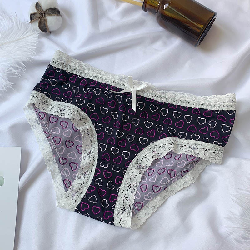 Quần Lót Lụa Lạnh Không Đường May Lưng Vừa Đính Nơ Dễ Thương Thoáng Khí Cho Nữ