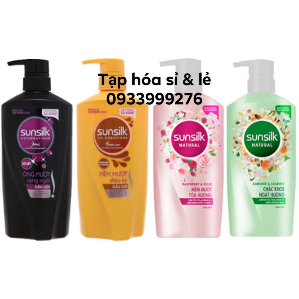 Dầu gội Sunsilk đen, vàng, xanh, hồng 650g