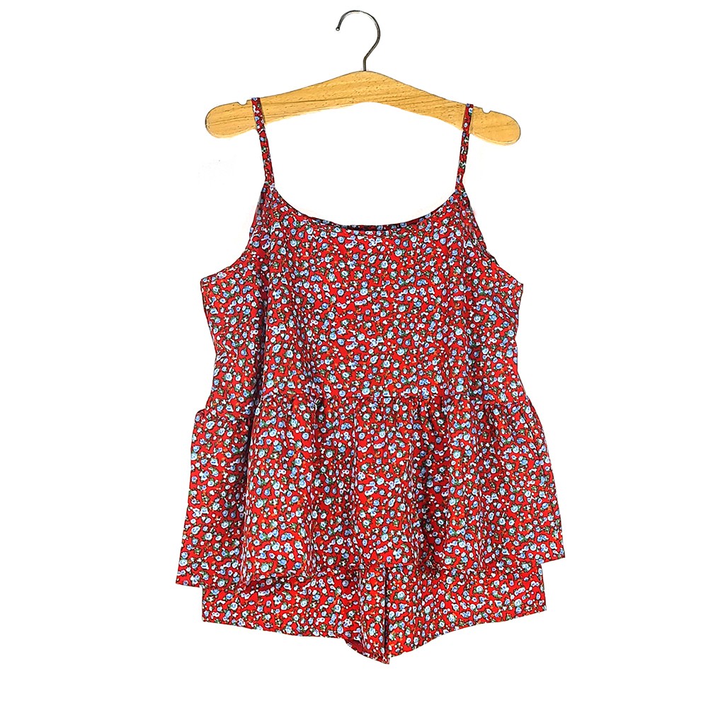 [Mã SMA071008 hoàn 10K xu đơn 0Đ] Bộ đồ ngủ mặc nhà 2 dây lụa hoa nhí dễ thương size 40-65kg | BigBuy360 - bigbuy360.vn