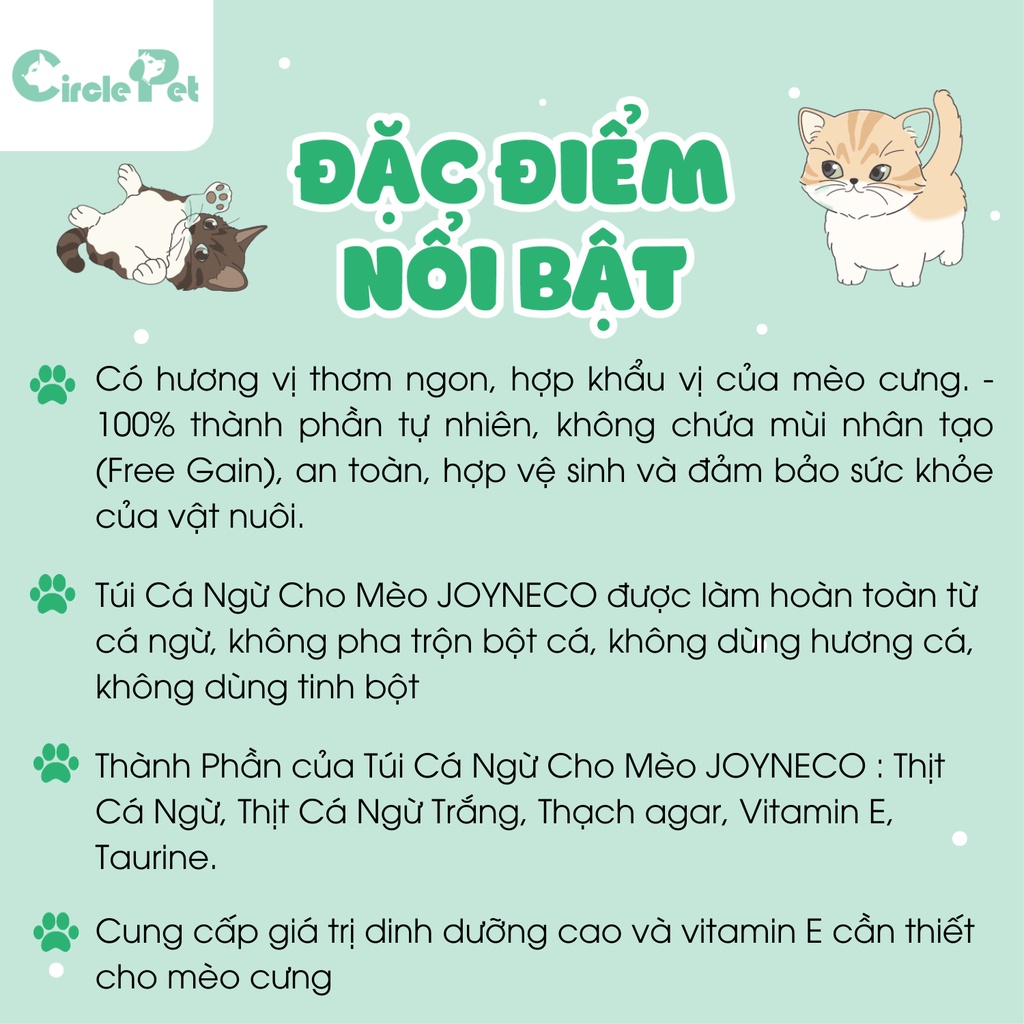 Pate Cho Mèo Joyneco Đủ Vị Bổ Sung Dinh Dưỡng Thành Phần Tự Nhiên Gói 60gr - Circle Pet