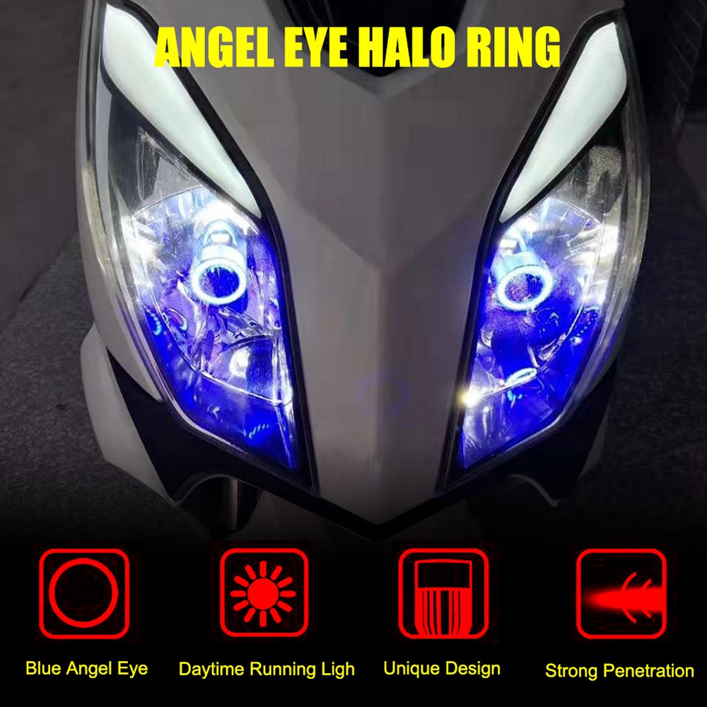 Đèn Pha LED H4 BA20D HS1 H6 12-80V Ánh Sáng Xanh / Đỏ Dành Cho Xe Máy