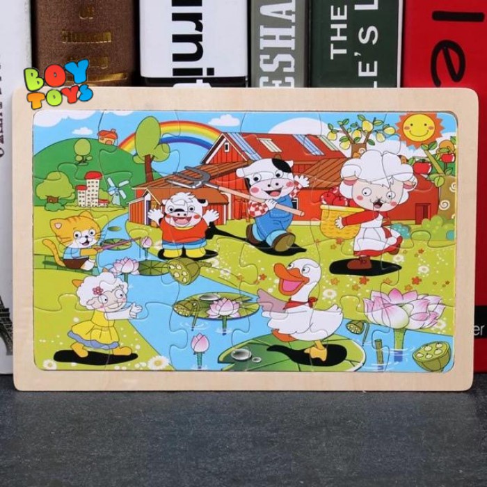 Đồ chơi giáo dục tranh ghép hình Puzzle 24 miếng ghép gỗ phát triển trí tuệ cho bé vừa học vừa chơi