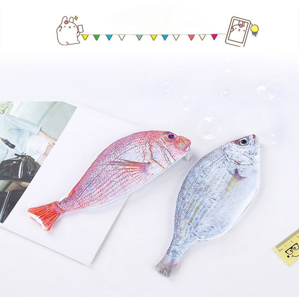 Túi Đựng Bút Đồ Trang Điểm Sức Chứa Lớn Hình Cá Nhiều Màu Dễ Thương Cho Nữ