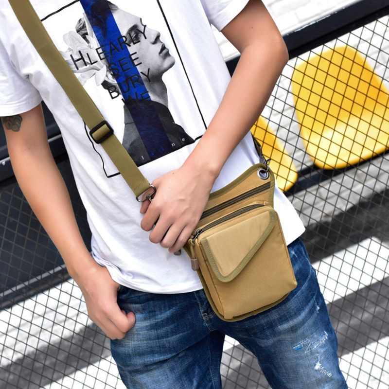 Túi đeo đùi chất liệu nylon có khóa kéo phong cách vintage tiện dụng cho nam | BigBuy360 - bigbuy360.vn