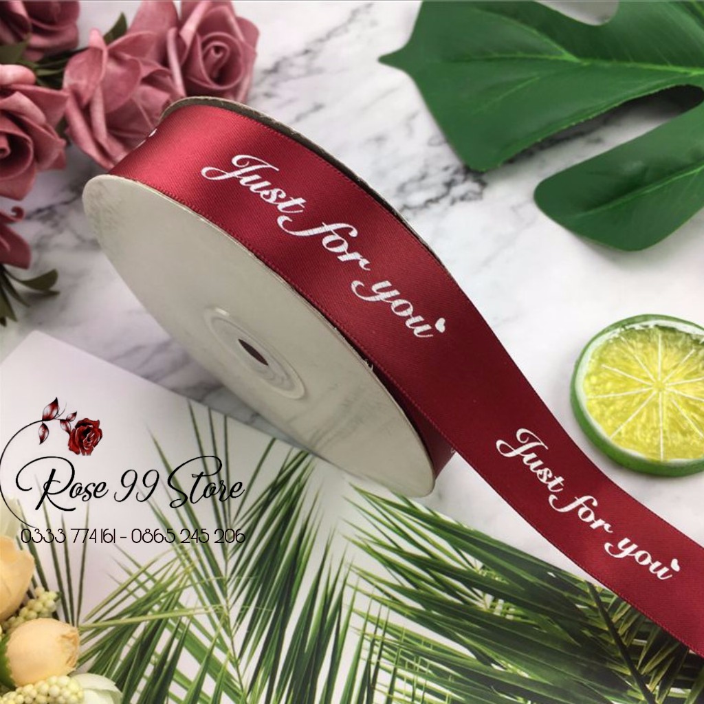 Ruy băng lụa chữ 2,5 cm , ruy băng vải cao cấp Loại 1 dày dặn giá rẻ