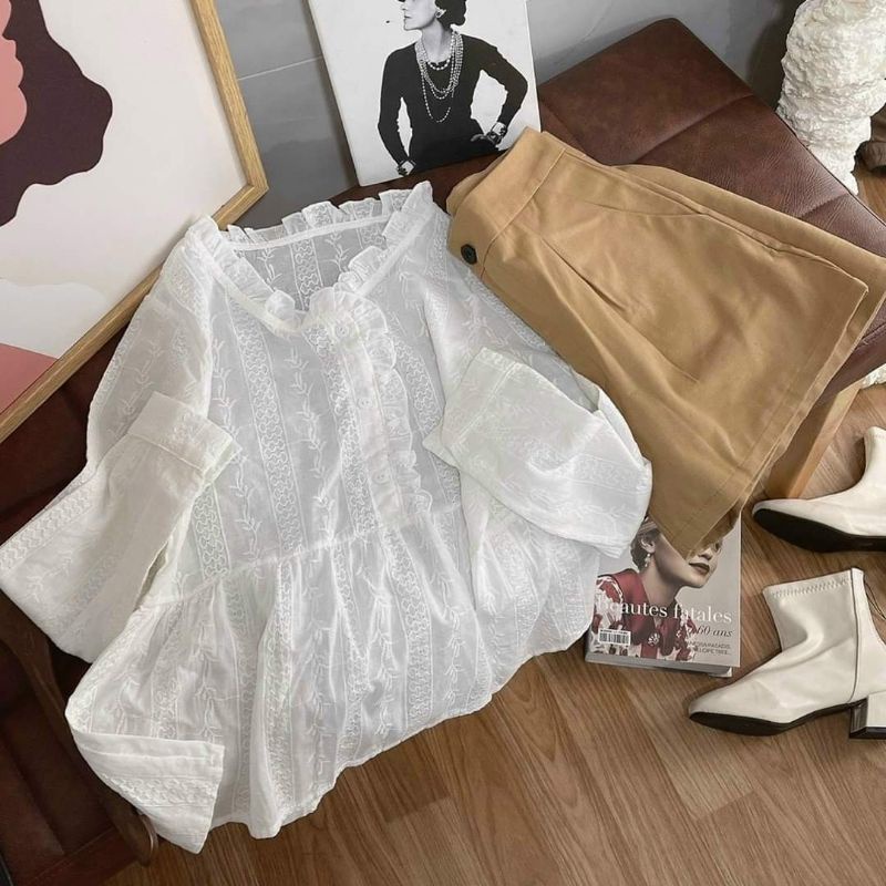 SET ÁO BABYDOLL XÔ REN + QUẦN SHORT TÂY NÂU