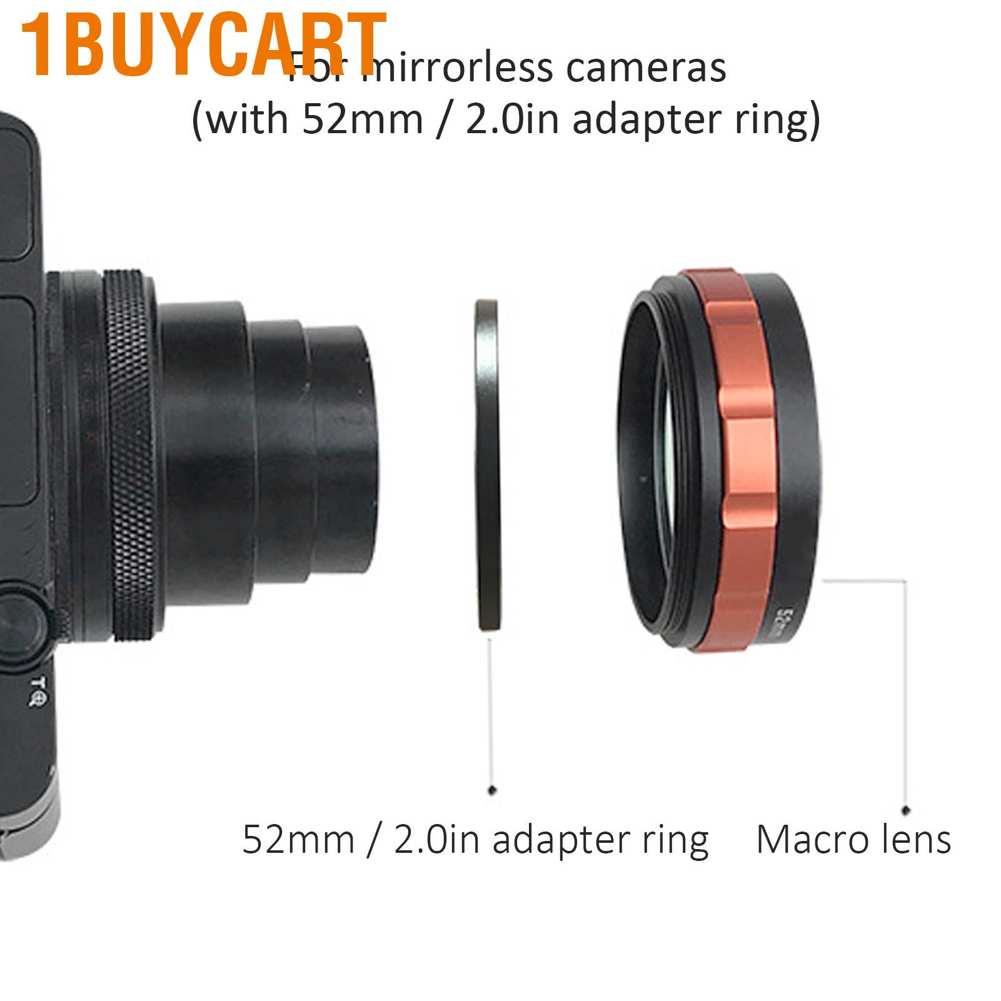 1buycart High Definition Macro Close‑Up Lens for 52mm Mount Camera Sony ZV‑1 with Adapter