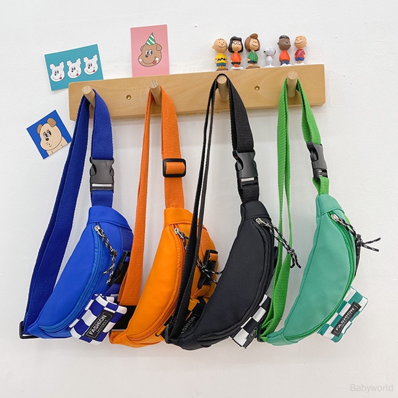 Túi Đeo Chéo Ngực In Họa Tiết Caro Đơn Giản Thời Trang Cho Bé