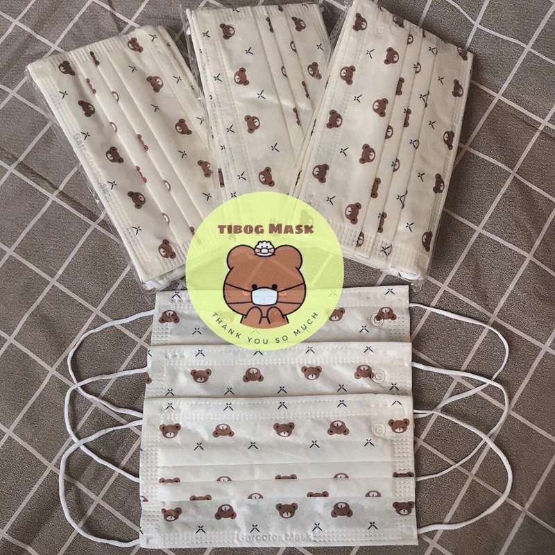 Khẩu trang Gấu họa tiết xinh 4 lớp cao cấp,hình in rõ nét ❤️
