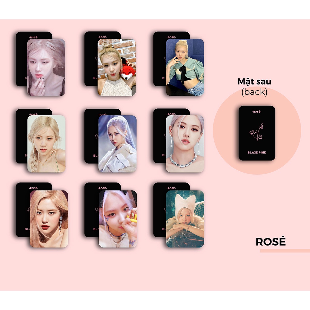 [New] SET 9 CARD BLACKPINK - Rosé Lisa Jisoo Jennie (ver. đen)