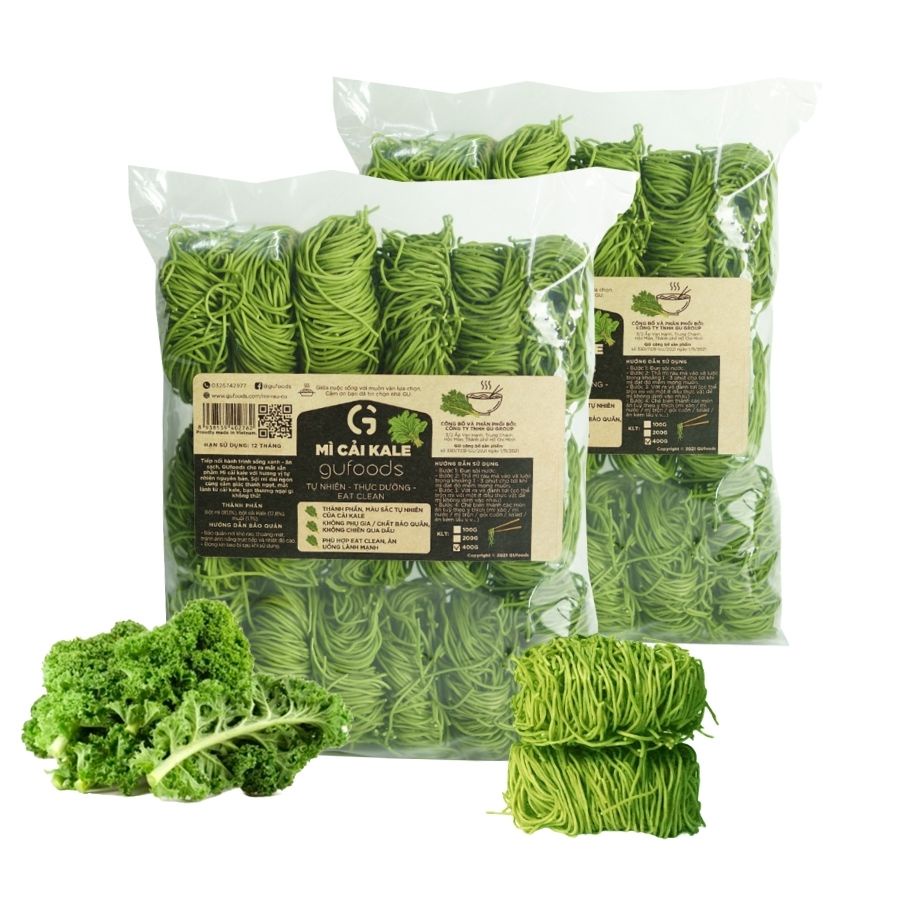 Combo 2 Mì rau củ GUfoods (mì mix / mì cải kale) - Giàu chất xơ, Tự nhiên (25g/200g/400g)