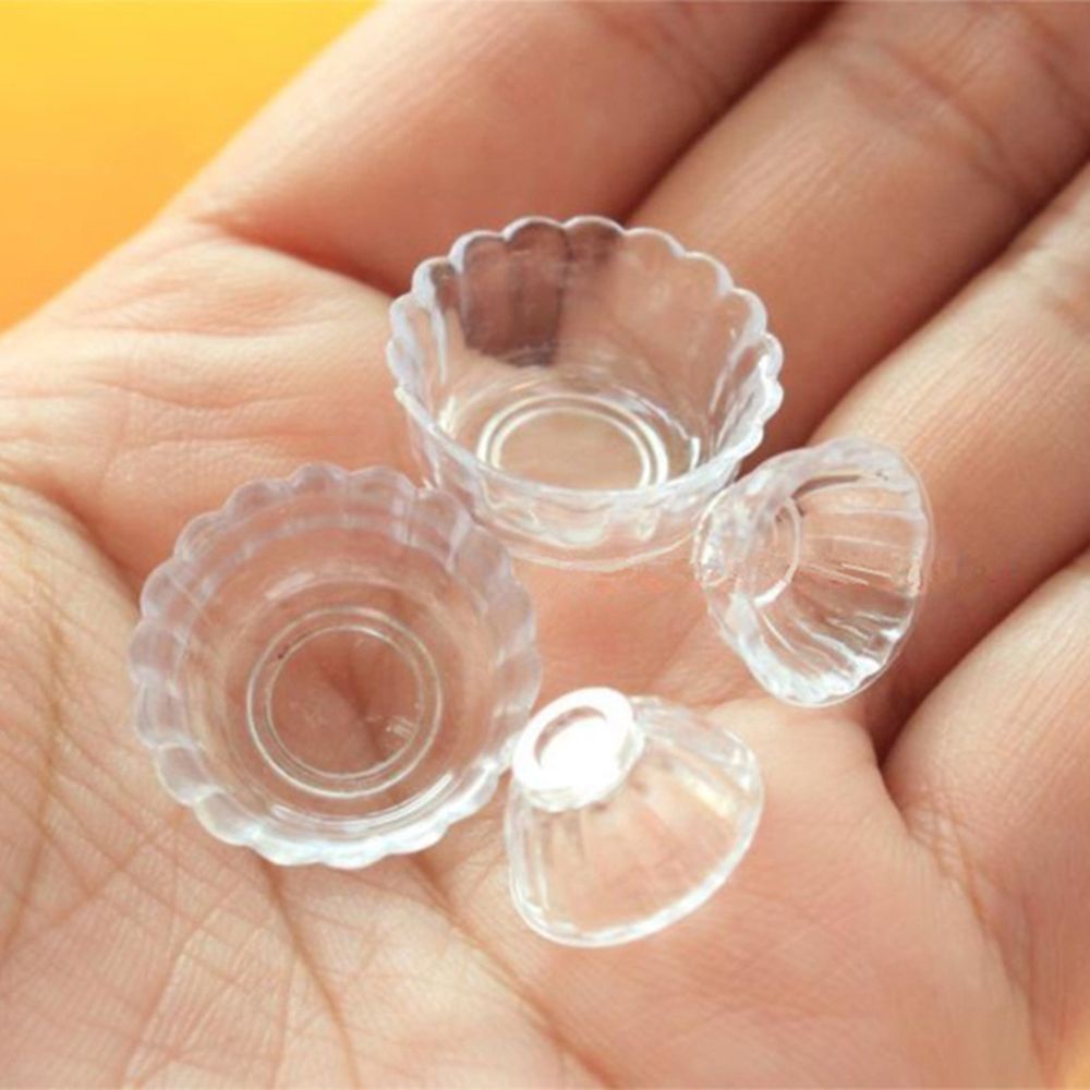 Set 17 Cốc Nhựa Mini Trong Suốt Nhiều Màu Sắc Trang Trí Nhà Búp Bê