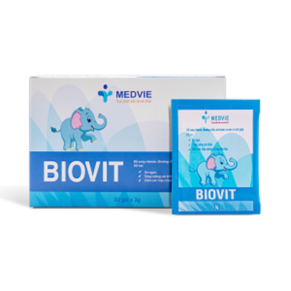 Men tiêu hóa BIOVIT bổ sung các loại men vi sinh chuẩn giúp tăng cường hệ miễn dịch, cải thiện hệ tiêu hóa, 30 gói cốm