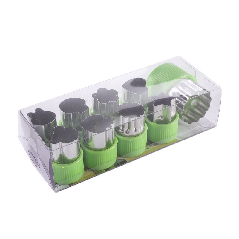 Bộ Khuôn In Tỉa Rau Củ Quả 8 Món Inox Cao Cấp Không Rỉ