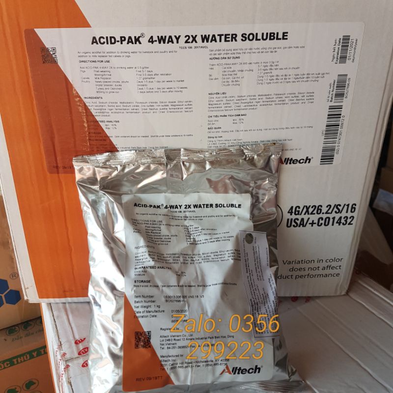 Acid pak 4 way  1kg nhập khẩu Mỹ