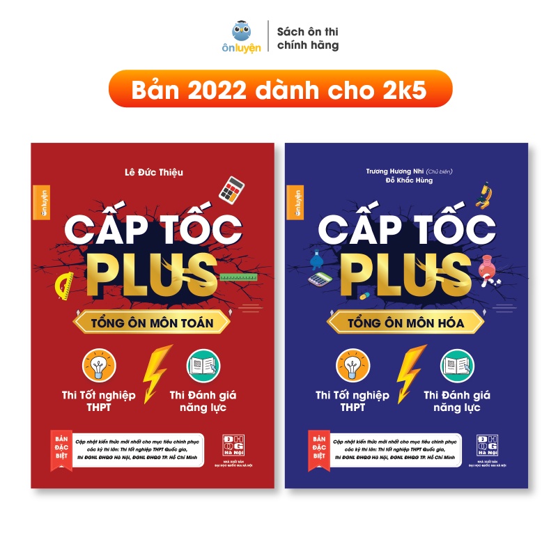 Sách 2 cuốn Cấp tốc 789+ môn Toán, Hóa Tổng ôn thi THPT Quốc Gia