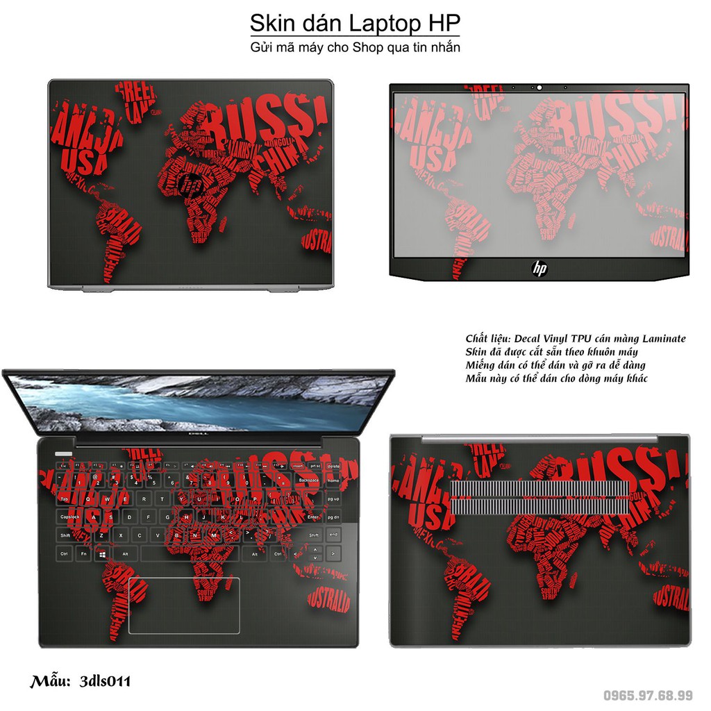 Skin dán Laptop HP in hình 3D Abstract (inbox mã máy cho Shop)