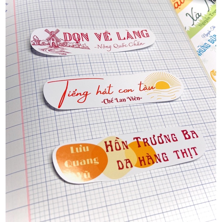 Sticker ngữ văn lớp 12, tiêu đề tác phẩm ngữ văn lớp 12