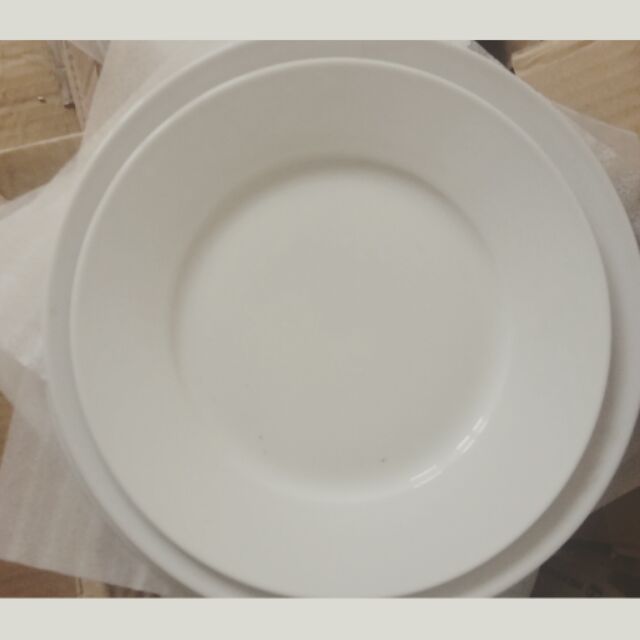 Đĩa sứ_Combo 10 đĩa sứ trắng 18cm