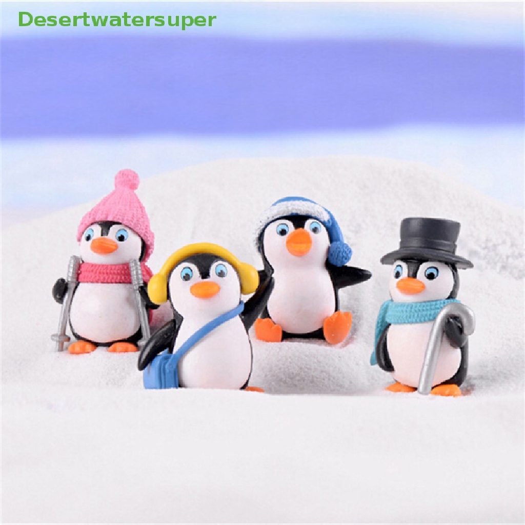 Set 4 Mô Hình Chim Cánh Cụt Mini Trang Trí Tiểu Cảnh