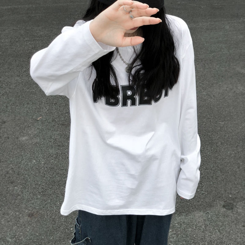 Áo Thun Tay Dài Dáng Rộng In Họa Tiết Thời Trang 2022 Cho Nữ