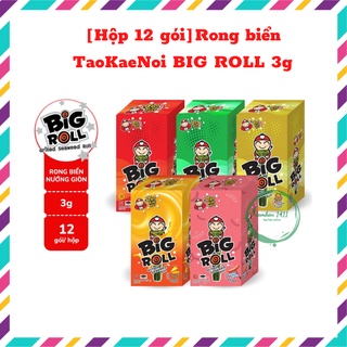 [ Hộp 12 gói] Snack rong biển ăn liền TaoKaeNoi BIG ROLL 3g/ gói