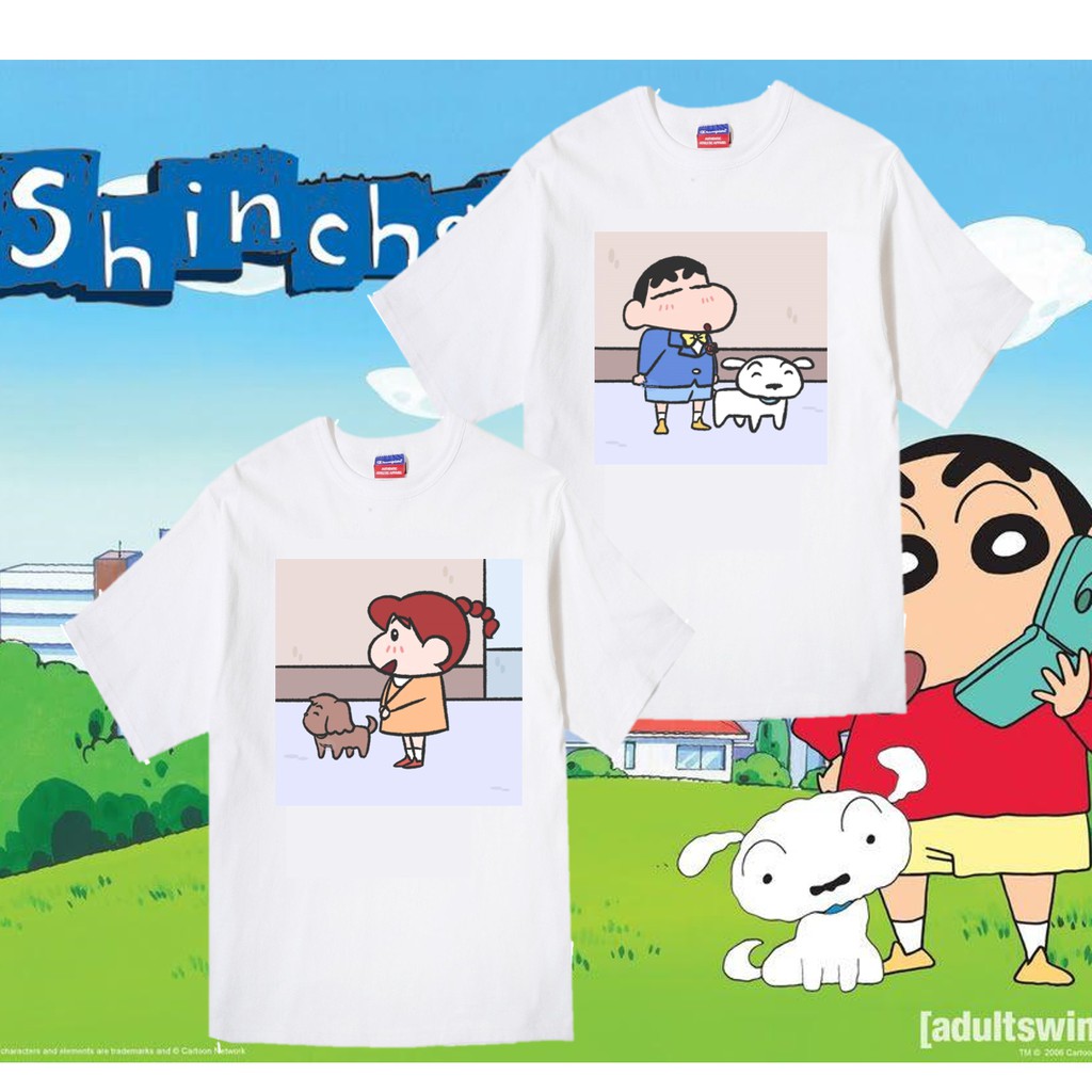 Áo đôi áo cặp hình Shin cậu bé bút chì couple tee unisex