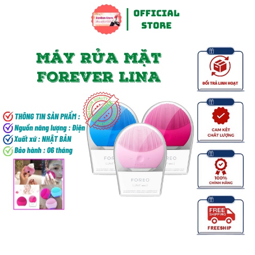 Máy Rửa Mặt Forever LINA mini, Máy massage Rửa Mặt Làm Sạch Hiệu Quả, Kèm Dây Sạc [ CHÍNH - HÃNG ]