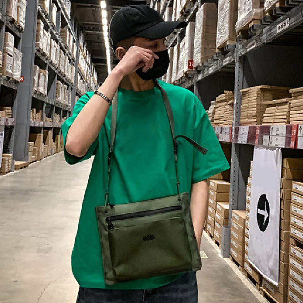 Túi Canvas Đeo Chéo Ngực Phong Cách Hip Hop Cá Tính Cho Nam Và Nữ