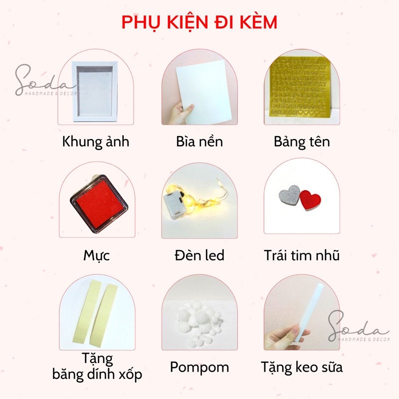 Khung in dấu vân tay tình yêu cho cặp đôi/bạn bè/người thân