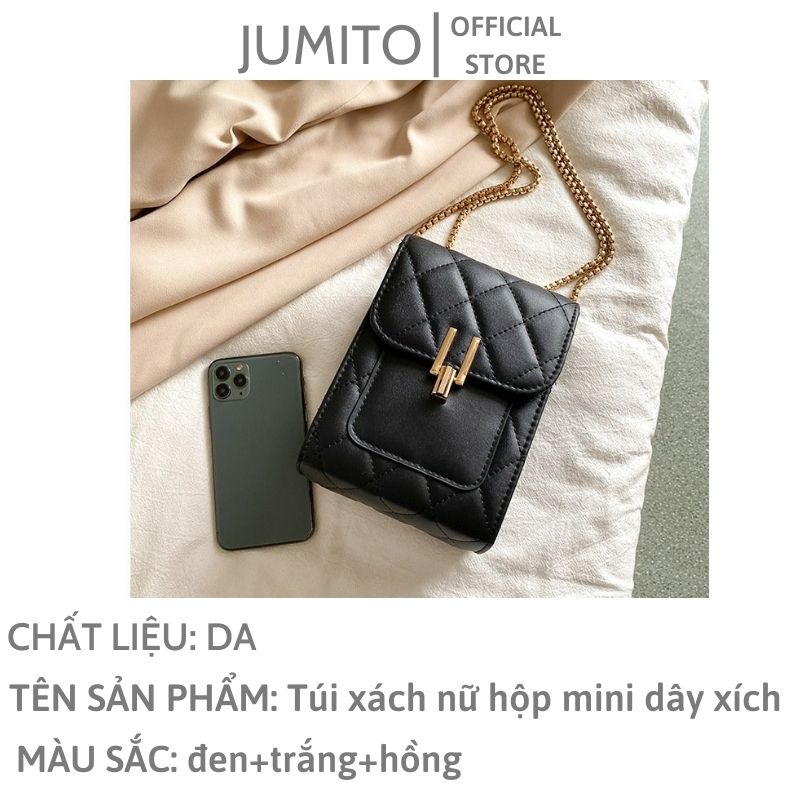 Túi xách nữ đeo chéo đeo vai hộp mini dây xích da pu pu siêu xinh JUMITO SF1815