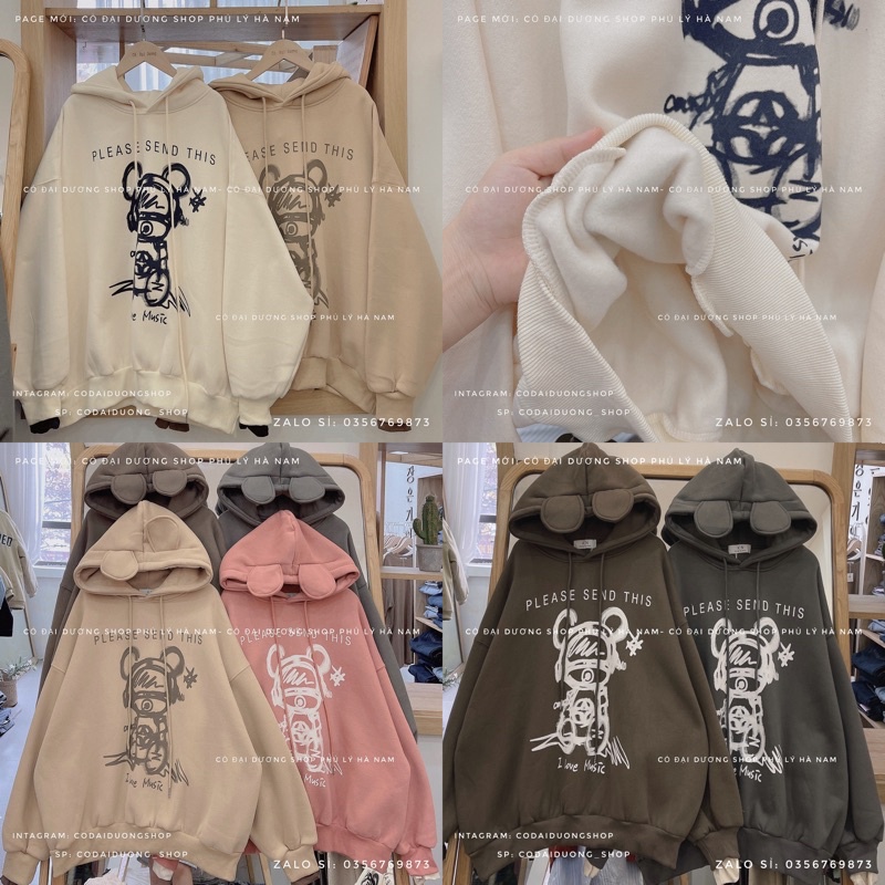 áo nỉ hoodie tai chuột