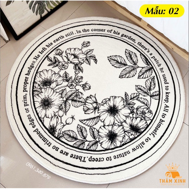 Thảm TRÒN trải sàn THẢM lau chân, lót sàn phòng khách, phòng ngủ phong cách Vintage