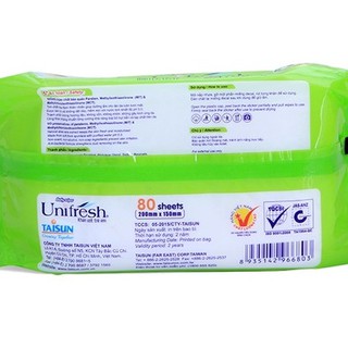 [HOT SALE] Khăn Ướt Unifresh Không Mùi Vitamin E 80 Miếng